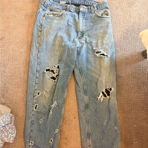 Distressed Carhartt Blue Jeans Baggy